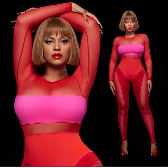 IVY PARK Pants - NWT Adidas X Ivy Park Red & Pink IVP Blocked Catsuit